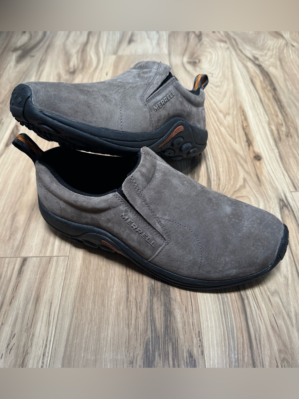 Merrell Mens Jungle Moc Gunsmoke Grey Suede Slip On Shoes Hiking Outdoor 10.5W